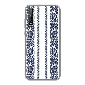 Силиконовый Чехол на Huawei P Smart S / Y8p (2020) с картинкой Вышиванки (Синяя вышиванка)