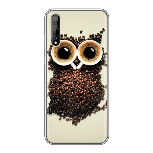 Чехол с рисунком «Сова с зерен кофе» для Huawei P Smart S / Y8p (2020)
