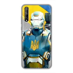 Силиконовый Чехол на Huawei P Smart S / Y8p (2020) (Я-Украина) (Украинский робокоп)