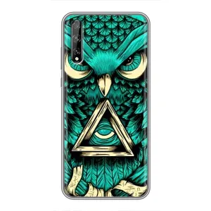 Чохли з принтом СОВИ для Huawei P Smart S / Y8p (2020) (Зелена сова)