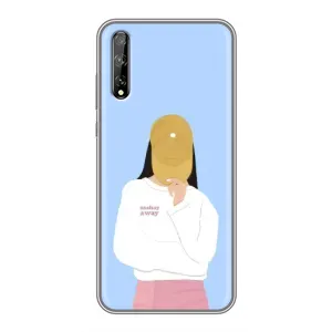 Силиконовый Чехол на Huawei P Smart S / Y8p (2020) с картинкой Стильных Девушек (Желтая кепка)