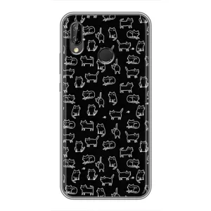 Чехол на тематику: Коты для Huawei Y9 2019 / Enjoy 9 Plus (Котики на черном)