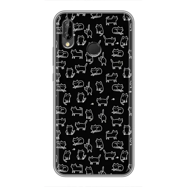 Чехол с рисунком «Котики на черном» для Huawei Y9 2019 / Enjoy 9 Plus Чехол с рисунком «Котики на черном» для Huawei Y9 2019 / Enjoy 9 Plus