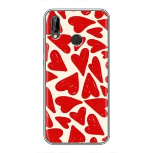 Чехлы с тематикой "Маленькие Сердечки" на Huawei Y9 2019 / Enjoy 9 Plus (Красные сердечка)