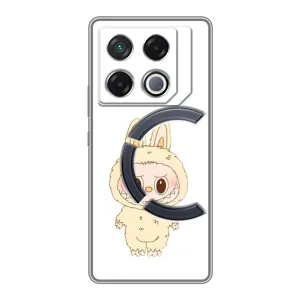 Чехол с принтом Лабубу для Infinix GT 20 Pro (Бежевый Лабубу)
