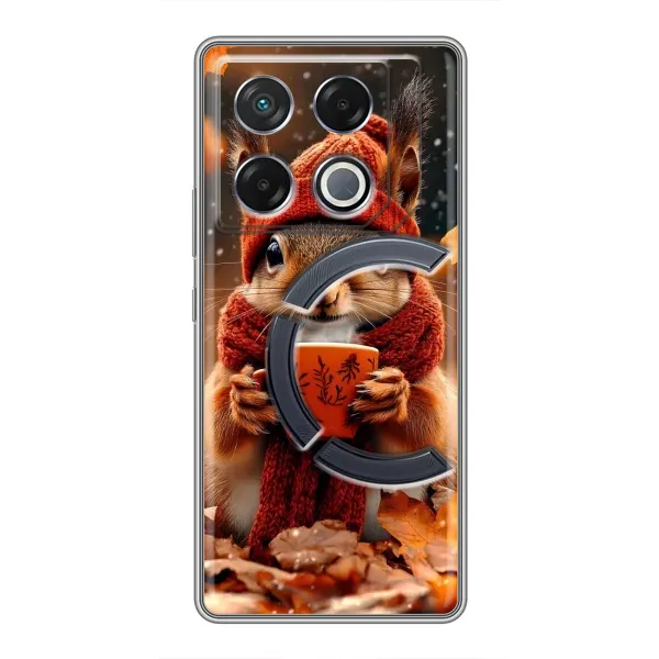 Чехол с рисунком «Белка с кофе» для Infinix GT 20 Pro Чехол с рисунком «Белка с кофе» для Infinix GT 20 Pro