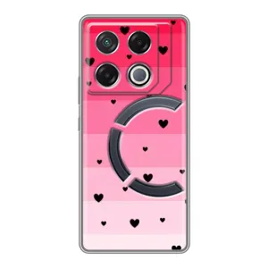 Чехлы с тематикой "Маленькие Сердечки" на Infinix GT 20 Pro (Чорные сердечки)
