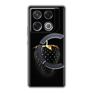 Чехол с изображением вкусной еды для Infinix GT 20 Pro (Чёрная клубника)