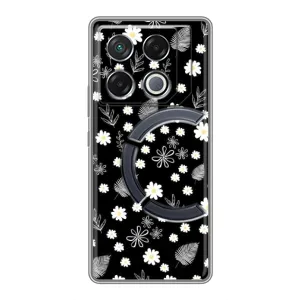 Чехлы с тематикой "ЦВЕТЫ" на Infinix GT 20 Pro (цветение на чорном)