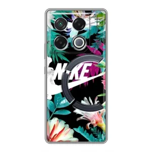 Силиконовый Чехол на Infinix GT 20 Pro с картинкой Nike (Цветочный Nike)