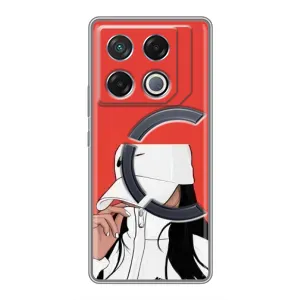 Силіконовый Чохол на Infinix GT 20 Pro з картинкой Модных девушек (Дівчина Nike)