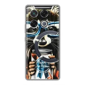 Силиконовый Чехол с Енотами на Infinix GT 20 Pro (Енот в очках)