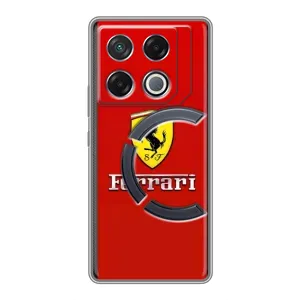Силиконовый бампер с картинкой машины на Infinix GT 20 Pro (Ferrari Logo)