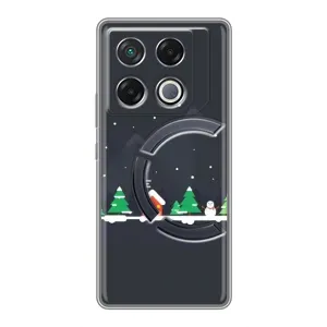 Силиконовый бампер на рождество для Infinix GT 20 Pro (Город зимний)