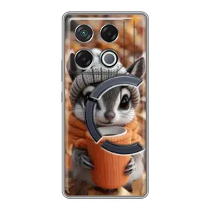 Печатный чехол «Зверята с кофе» для Infinix GT 20 Pro (Грызунчик с кофе)