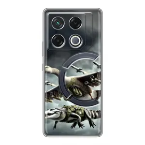 Чехол с мемами тралалело тралала для Infinix GT 20 Pro (Гусини и крокодило)