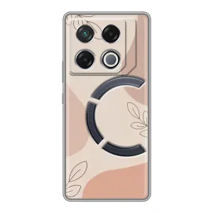 Чехол цветочный дизайн для Infinix GT 20 Pro (Коричневый фон)