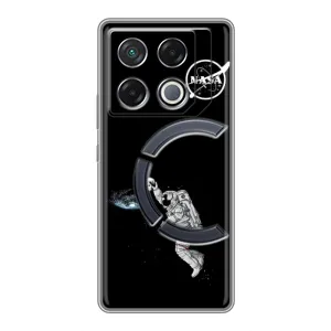 Силиконовый бампер с принтом "Наса" на Infinix GT 20 Pro (Космонавт баскетболист)