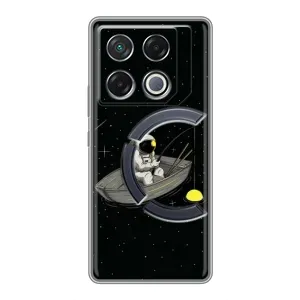 Силиконовый Чехол с принтом "Космонавты" на Infinix GT 20 Pro (Космонавт на рыбалке)