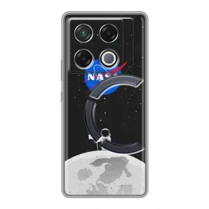 Силиконовый бампер с принтом "Наса" на Infinix GT 20 Pro (Космонавт NASA)