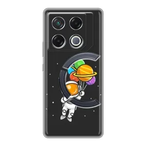 Силиконовый Чехол с принтом "Космонавты" на Infinix GT 20 Pro (Космонавт с шариками)