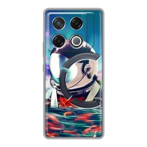 Силиконовый Чехол с принтом "Космонавты" на Infinix GT 20 Pro (Космонавт в воде)