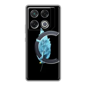 Чехол с картинками на черном фоне для Infinix GT 20 Pro (Листочек)