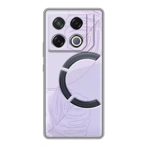 Чехол цветочный дизайн для Infinix GT 20 Pro (Монстера фиолетовая)