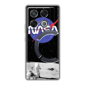 Силиконовый бампер с принтом "Наса" на Infinix GT 20 Pro (Nasa на луне)