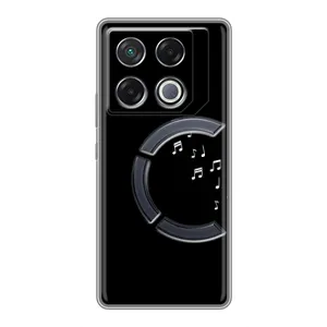 Чехол с картинками на черном фоне для Infinix GT 20 Pro (Ноты)