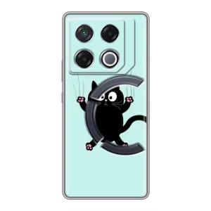 Силиконовый чехол с котиком для Infinix GT 20 Pro (Падающий кот)