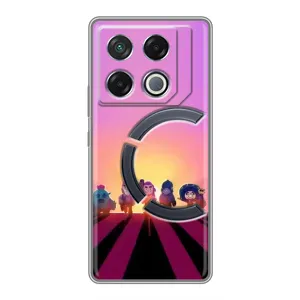 Силіконовый Чохол на Infinix GT 20 Pro з картинкою Brawl Stars (Персонажі на заході сонця)