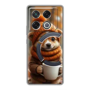 Печатный чехол «Зверята с кофе» для Infinix GT 20 Pro (Собачка с кофе)