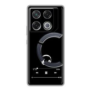 Чехол с картинками на черном фоне для Infinix GT 20 Pro (Плеер)