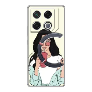 Силіконовый Чохол на Infinix GT 20 Pro з картинкой Модных девушек (З напоєм)