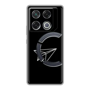 Чехол с картинками на черном фоне для Infinix GT 20 Pro (Самолетик)