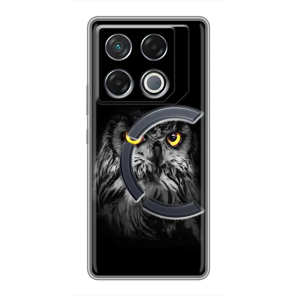 Чехол с рисунком «Сова на чёрном» для Infinix GT 20 Pro Чехол с рисунком «Сова на чёрном» для Infinix GT 20 Pro