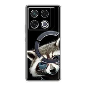 Силиконовый Чехол с Енотами на Infinix GT 20 Pro (Стильный Енот)