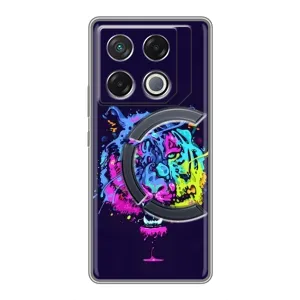 Силиконовый бампер с картинкой животных для Infinix GT 20 Pro (Тигр-Арт)