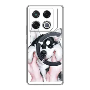 Бампер для Infinix GT 20 Pro с картинкой "Песики" (Собака Хаски)