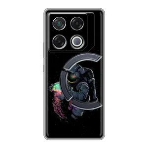 Силиконовый Чехол с принтом "Космонавты" на Infinix GT 20 Pro (В руках земля)