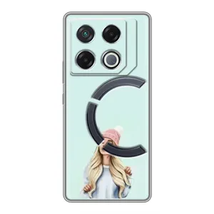 Силіконовый Чохол на Infinix GT 20 Pro з картинкой Модных девушек (В шапці)