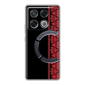 Силіконовый Чохол на Infinix GT 20 Pro з картинкой Вишиванки (Вишиванка на чорному)