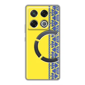 Силіконовый Чохол на Infinix GT 20 Pro (Вишиванка на жовтому фоні)