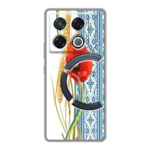 Силіконовый Чохол на Infinix GT 20 Pro з картинкой Вишиванки (Вишиванка з квіткою)