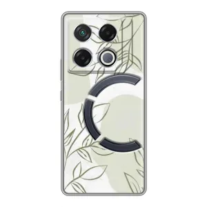 Чехол цветочный дизайн для Infinix GT 20 Pro (Зелёный дизайн)