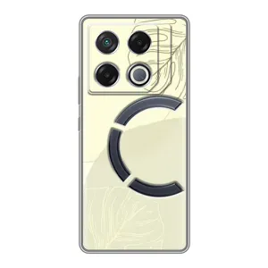 Чехол цветочный дизайн для Infinix GT 20 Pro (Зелёный фон)