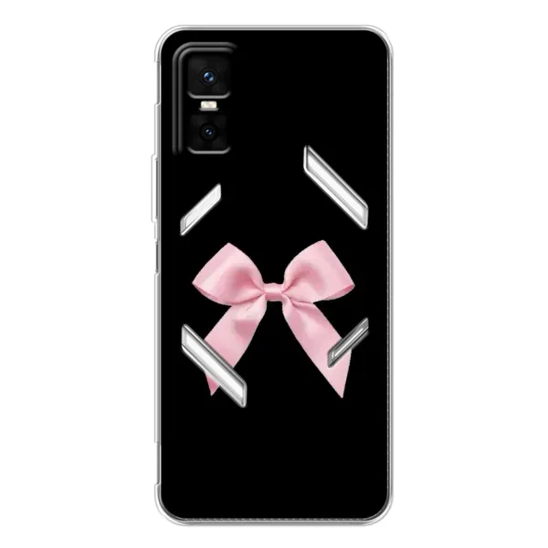 Чехол с рисунком «Бант на черном» для Infinix GT 30 Pro