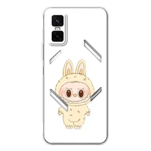Чехол с принтом Лабубу для Infinix GT 30 Pro (Бежевый Лабубу)