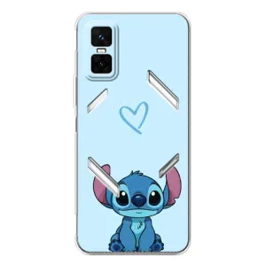 Чехол с рисунком Стич для Infinix GT 30 Pro (Голубой Стич)